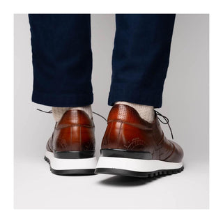 Zelli Italia Testo Men's Shoes Brown Calf-Skin Leather Sneaker (ZEL1048)