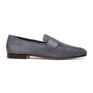 Zelli Italia Tippa Men's Shoe Gray Suede & Calf-Skin Leather Penny Loafer (ZEL1033)