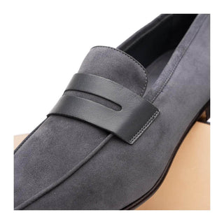 Zelli Italia Tippa Men's Shoe Gray Suede & Calf-Skin Leather Penny Loafer (ZEL1033)