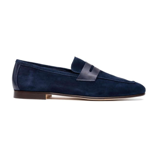 Zelli Italia Tippa Men's Shoe Navy Suede & Calf-Skin Leather Penny Loafer (ZEL1033)