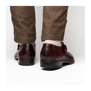 Marco Di Milano Toluca Men's Shoes Exotic Lizard / Crocodile Single Monk Strap (MDM1127)