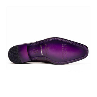 Marco Di Milano Toluca Men's Shoes Purple Exotic Lizard / Crocodile Single Monk Strap (MDM1127)