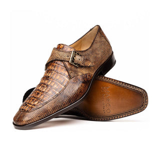 Marco Di Milano Toluca Men's Shoes Exotic Lizard / Crocodile Single Monk Strap (MDM1127)