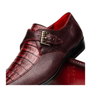 Marco Di Milano Toluca Men's Shoes Exotic Lizard / Crocodile Single Monk Strap (MDM1127)