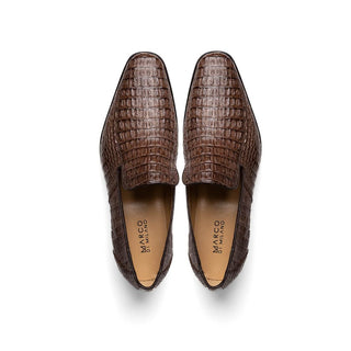 Marco Di Milano Trento Men's Shoes Brown Genuine Caiman Crocodile Slip-On Loafers (MDM1115)