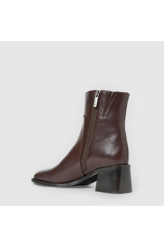 Aquatalia Tulli Ankle Boot in Moka Leather — view 4