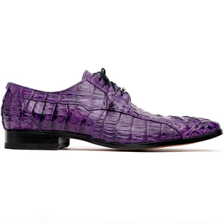 Marco Di Milano Tulum Men's Shoes Purple Exotic Crocodile Derby (MDM1008)