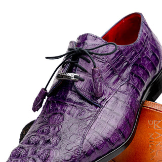 Marco Di Milano Tulum Men's Shoes Purple Exotic Crocodile Derby (MDM1008)