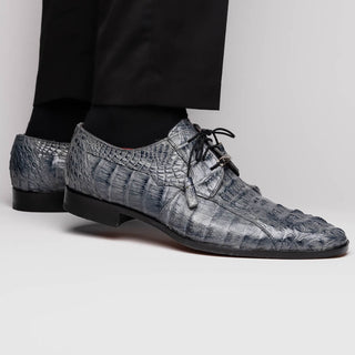 Marco Di Milano Tulum Men's Shoes Gray Exotic Crocodile Derby (MDM1009)