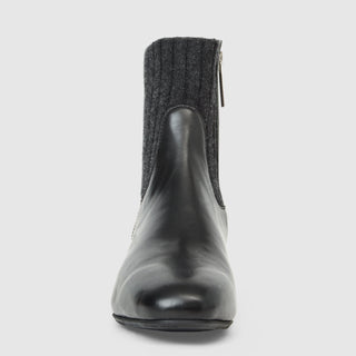 Ulyssa Cozy Ankle Boot in Black Calf/Knit — view 5