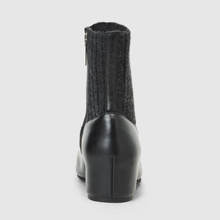 Ulyssa Cozy Ankle Boot in Black Calf/Knit — view 6