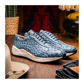 Marco Di Milano Varenna Men's Shoes Exotic Ostrich Skin Sneaker (MDM1213)