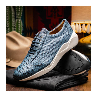 Marco Di Milano Varenna Men's Shoes Exotic Ostrich Skin Sneaker (MDM1213)