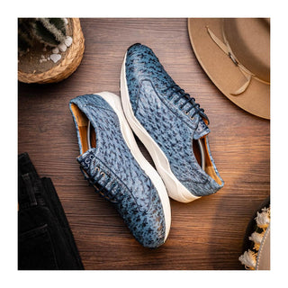 Marco Di Milano Varenna Men's Shoes Exotic Ostrich Skin Sneaker (MDM1213)