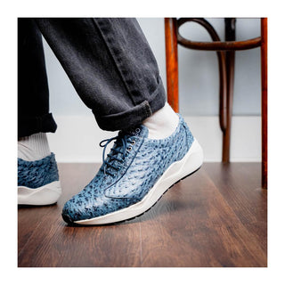 Marco Di Milano Varenna Men's Shoes Exotic Ostrich Skin Sneaker (MDM1213)