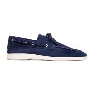 Zelli Italia Venice Men's Shoes Navy Goat-Skin Suede Boat Loafer (ZEL1031)