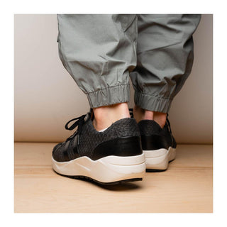 Marco Di Milano Verona Men's Shoes Black Exotic Python / Calfskin Fashion Sneakers (MDM1160)