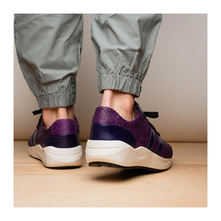 Marco Di Milano Verona Men's Shoes Purple Exotic Python / Calfskin Fashion Sneakers (MDM1160)