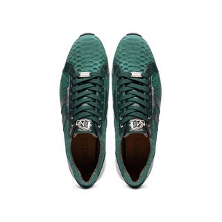 Marco Di Milano Verona Men's Shoes Green Exotic Python / Calfskin Fashion Sneakers (MDM1160)
