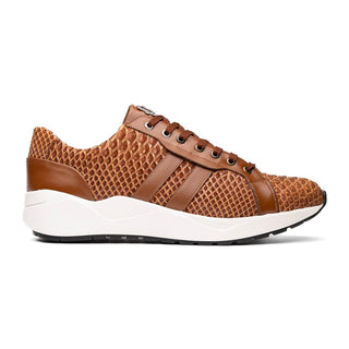 Marco Di Milano Verona Men's Shoes Honey Exotic Python / Calfskin Fashion Sneakers (MDM1160)