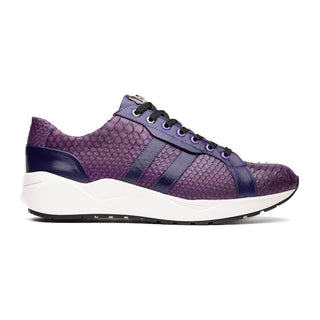 Marco Di Milano Verona Men's Shoes Purple Exotic Python / Calfskin Fashion Sneakers (MDM1160)