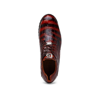Marco Di Milano Vulcan Men's Shoes Cognac Exotic Alligator Derby Sneakers (MDM1195)