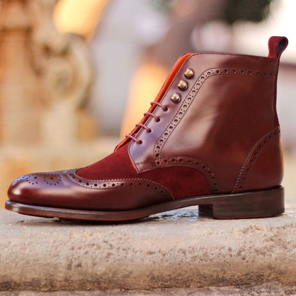 Burgundy suede boots outlet mens