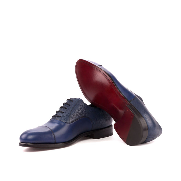 Ambrogio Bespoke Custom Men's Shoes Navy Full Grain / Calf-Skin Leather Oxfords (AMB2119)-AmbrogioShoes