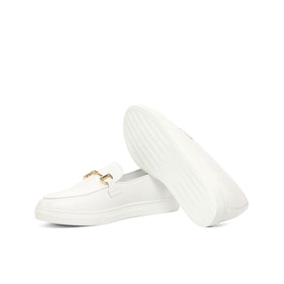 Ambrogio Bespoke Custom Men's Shoes White Box Calf-Skin Leather Belgian Sneakers (AMB2190)-AmbrogioShoes