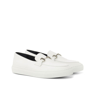 Ambrogio 4359 Bespoke Custom Men's Custom Made Shoes White Calf-Skin Leather Belgian Sneakers (AMB1872)-AmbrogioShoes