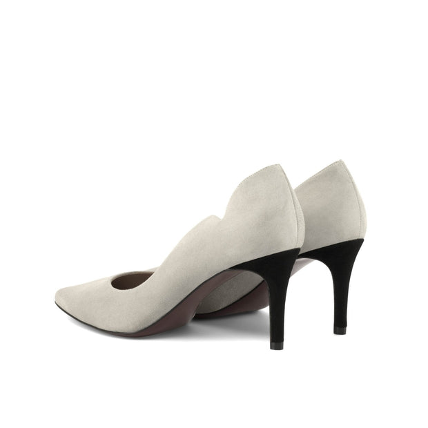 Ambrogio Bespoke Custom Women's Shoes Gray Suede Leather Genoa Pump (AMBW1103)-AmbrogioShoes