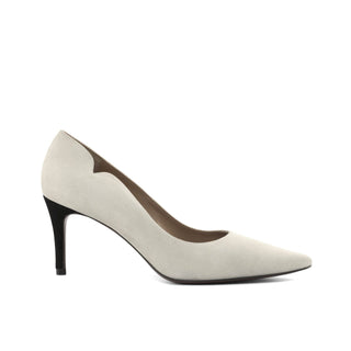 Ambrogio Bespoke Custom Women's Shoes Gray Suede Leather Genoa Pump (AMBW1103)-AmbrogioShoes