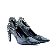 Ambrogio Bespoke Custom Women's Shoes Lilac Exotic Cascabel Snake-Skin Florence Pump (AMBW1109)-AmbrogioShoes