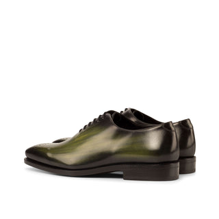 Ambrogio 3798 Bespoke Men's Shoes Green Patina Leather Dress Oxfords (AMB1288)-AmbrogioShoes