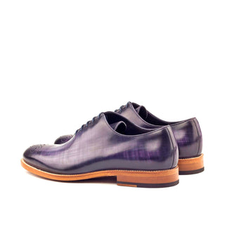 Ambrogio 2772 Bespoke Men's Shoes Purple Patina Leather Dress Oxfords (AMB1295)-AmbrogioShoes