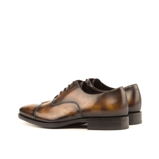 Ambrogio 3953 Bespoke Custom Men's Shoes Tobacco Brown Patina Leather Oxfords (AMB1545)-AmbrogioShoes