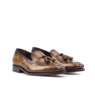 Ambrogio Bespoke Men's Shoes Cognac Patina Leather Chelsea Boots (AMB2446)-AmbrogioShoes