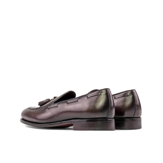 Ambrogio Bespoke Men's Shoes Dark Brown Calf-Skin Leather Tassels Loafers (AMB2365)-AmbrogioShoes