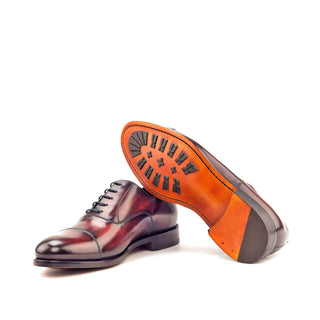 Ambrogio 2775 Men's Shoes Burgundy Patina Leather Oxfords (AMB1054)-AmbrogioShoes