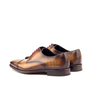 Ambrogio 2715 Men's Shoes Cognac & Brown Patina Leather Derby Oxfords (AMB1186)-AmbrogioShoes