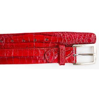 Belvedere 1999 Men's Red Exotic Crocodile Belt (BVB2742)-AmbrogioShoes