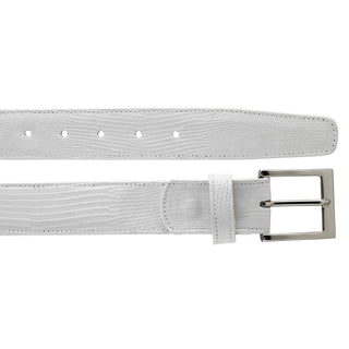 Belvedere 2003 Men's White Exotic Teju Lizard Belt (BVB2758)-AmbrogioShoes