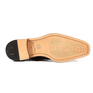 Belvedere Shoes Mens Siena Ostrich Black Oxfords (BVS1002)-AmbrogioShoes