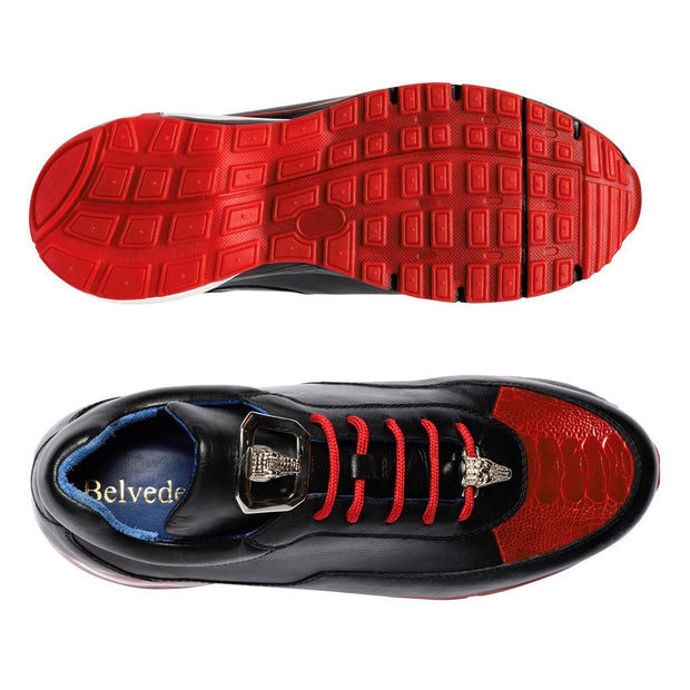 Dsquared Men's Designer Shoes Red Fabric / Calf-Skin Leather Lace Up  Sneakers (DSM04) – Dellamoda
