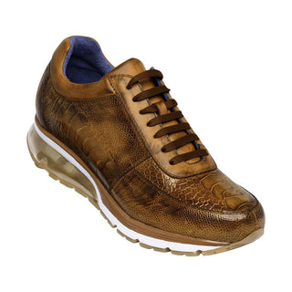 Belvedere E02 Todd Men's Shoes Antique Brandy Exotic Genuine Ostrich Casual Sneakers (BV2956)-AmbrogioShoes