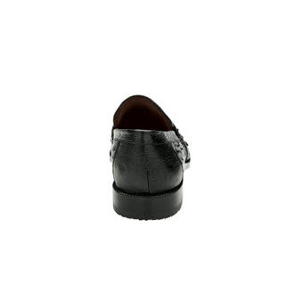 Belvedere Espada 02440 Men's Shoes Black Exotic Genuine Ostrich Split-Toe Penny Loafers (BV3153)-AmbrogioShoes