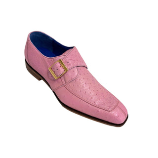 Belvedere Josh 114011 Men's Shoes Rose Pink Genuine Ostrich Split-Toe Monk-strap Loafers (BV3140)-AmbrogioShoes
