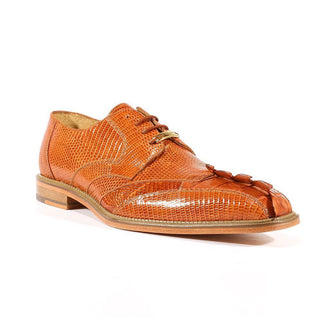 Belvedere Mens Shoes Topo Lizard Caiman Alligator Cognac Oxfords (BVS1004)-AmbrogioShoes