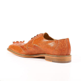 Belvedere Mens Shoes Topo Lizard Caiman Alligator Cognac Oxfords (BVS1004)-AmbrogioShoes