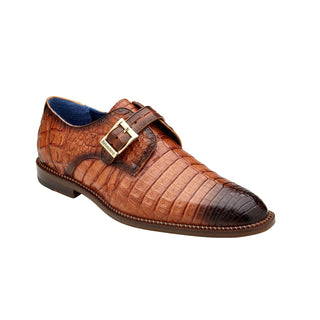 Belvedere N05 Spencer Men's Shoes Antique Sport Exotic Genuine Caiman Crocodile Monk-Strap Loafers (BV3062)-AmbrogioShoes